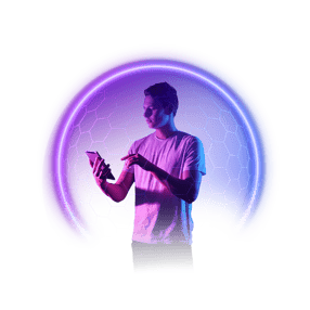 Todd young man holds an electronic tablet 2024-06