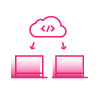 cloud based updates icon thirdera pink