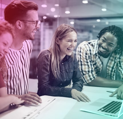 filter group of people at desk laptop laughing 2021-10-3