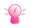light bulb power icon thirdera pink-2