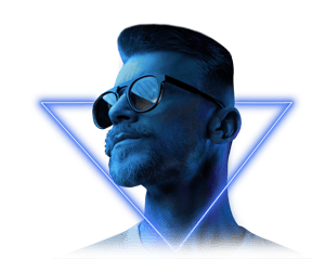neon blue triangle man sunglasses_2021-04