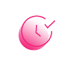 time clock check icon thirdera pink