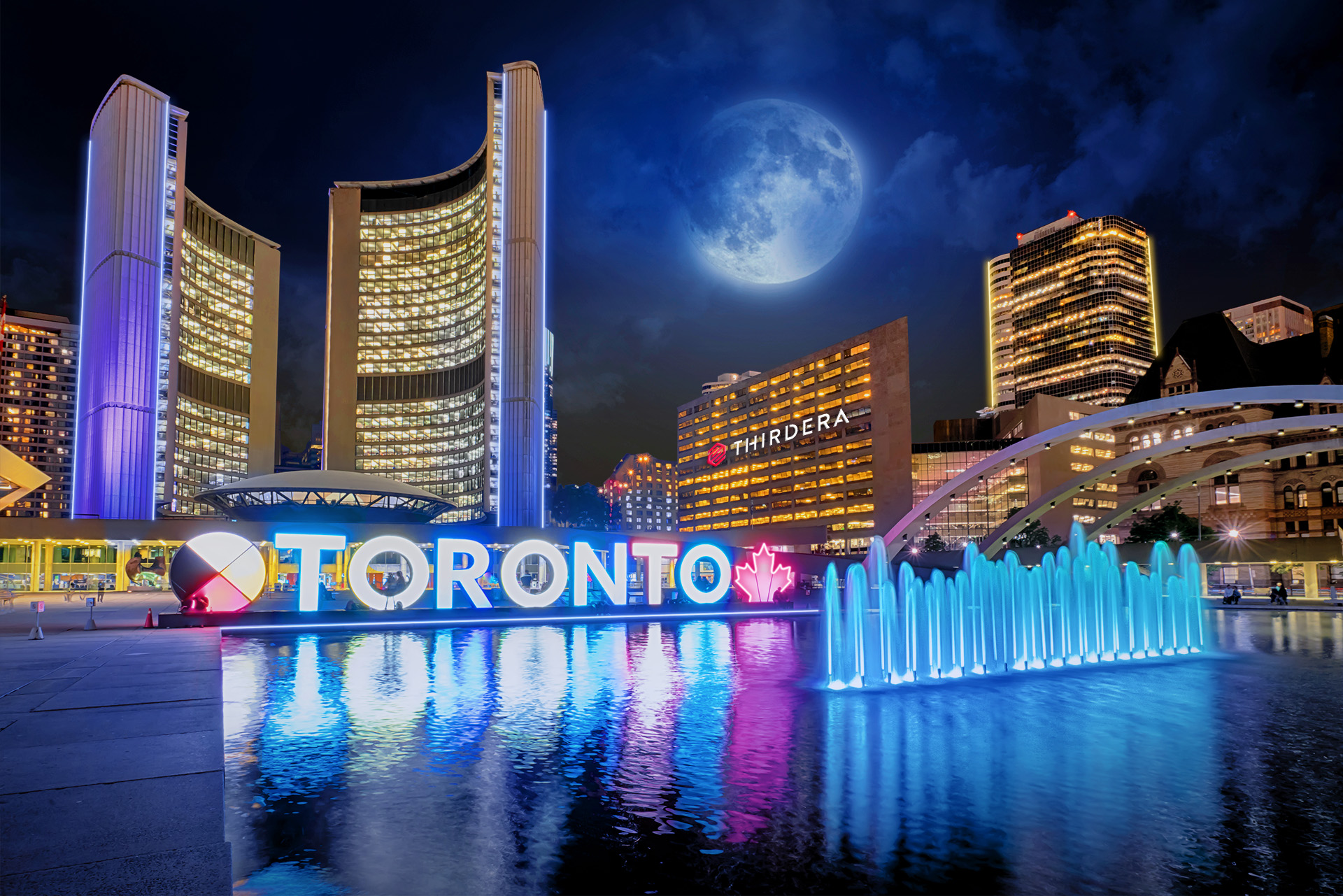 City Hall building with the Toronto sign 2022-08
