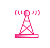 Communication antenna icon thirdera pink