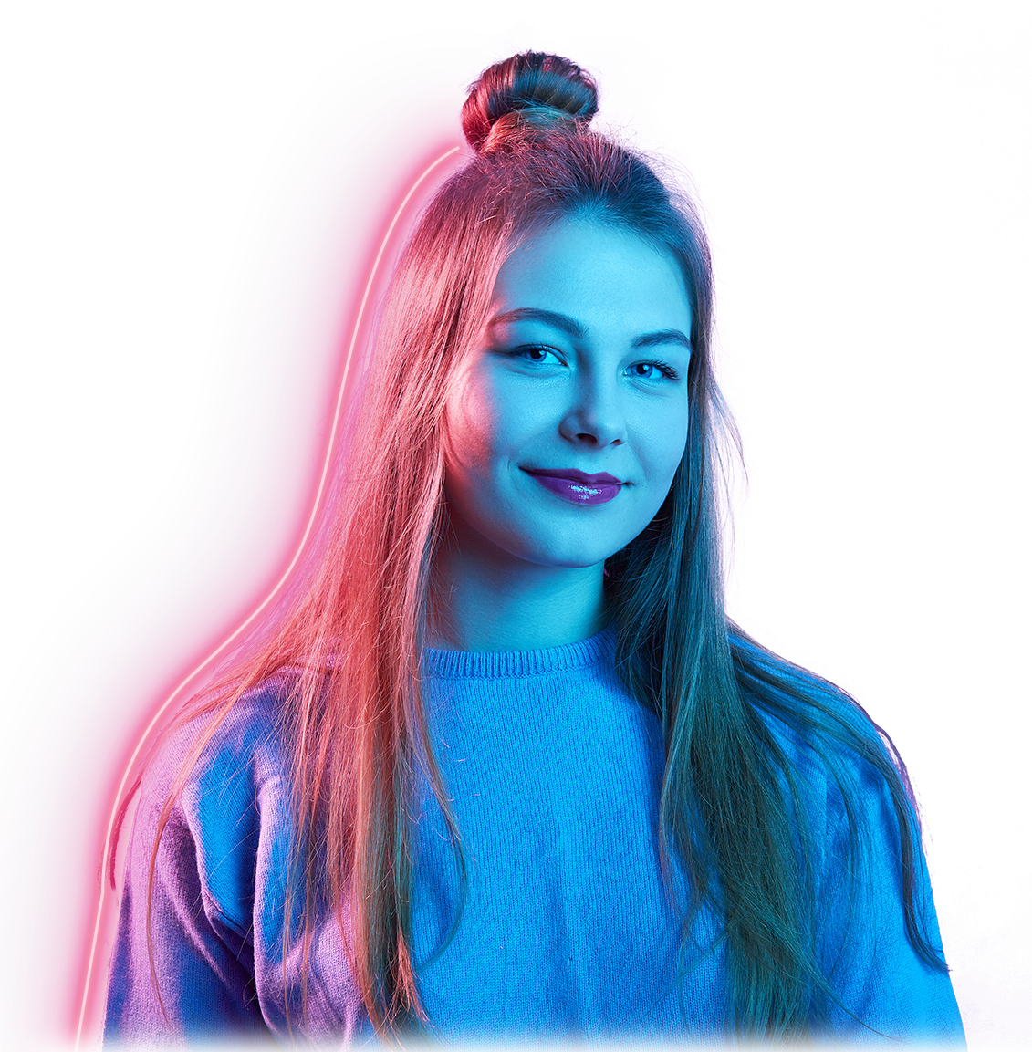 amanda neon outline with bun 2022-01