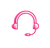 headset live chat icon thirdera pink