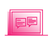 instant messaging laptop icon thirdera pink