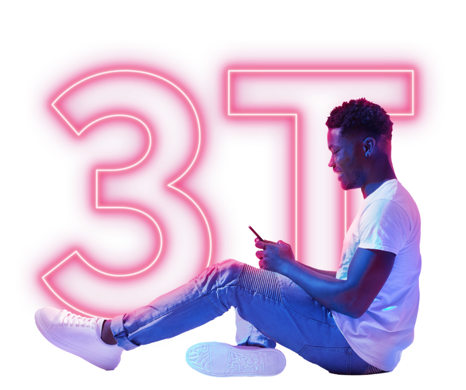 joseph sitting on ground with phone 3T thirdera telecom 2022-01-1-1