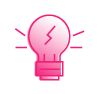 light bulb power icon thirdera pink