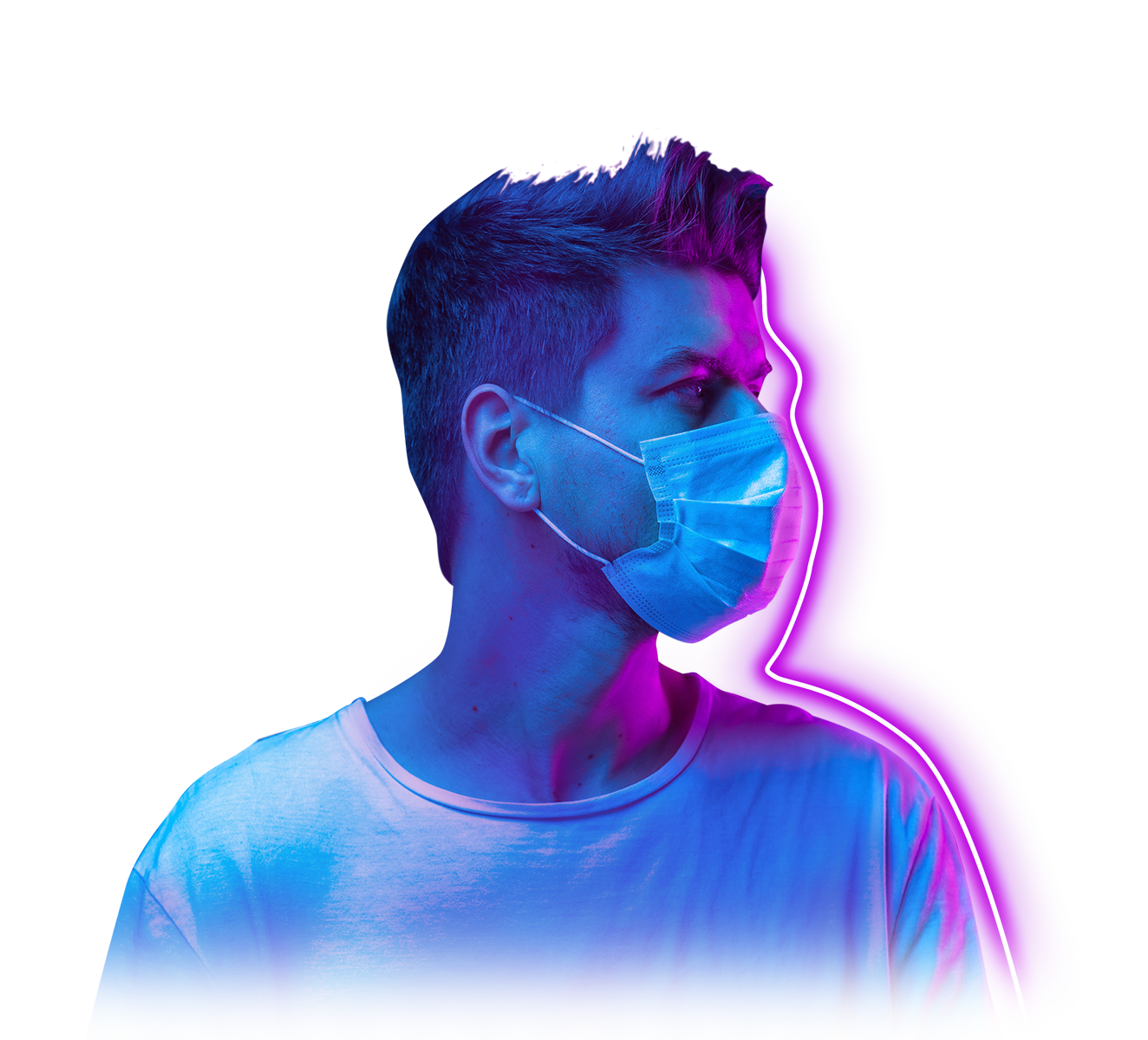 man in mask neon treatment blue and purple_2021-05 v2