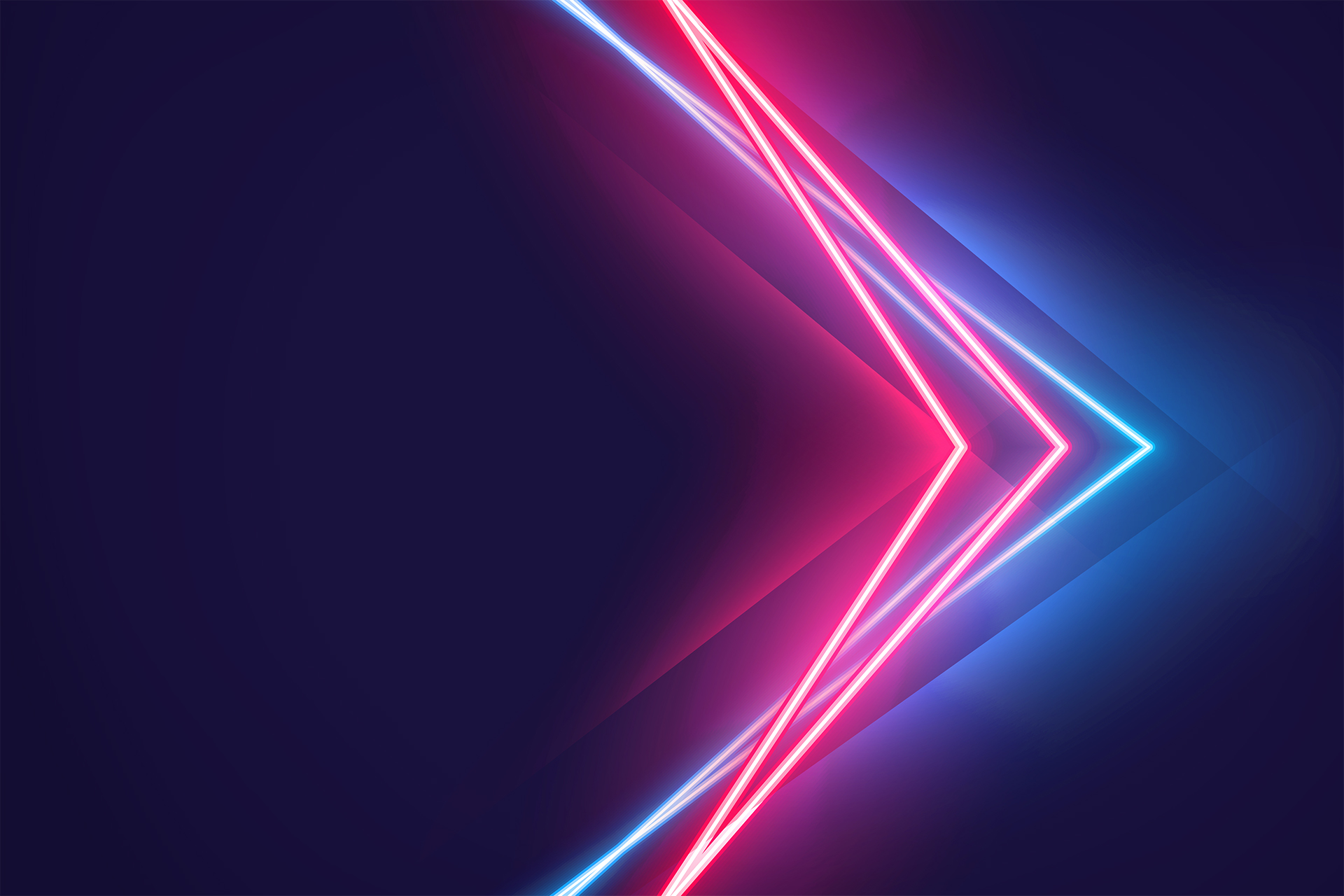 neon triangle to the right blue and pink background-1